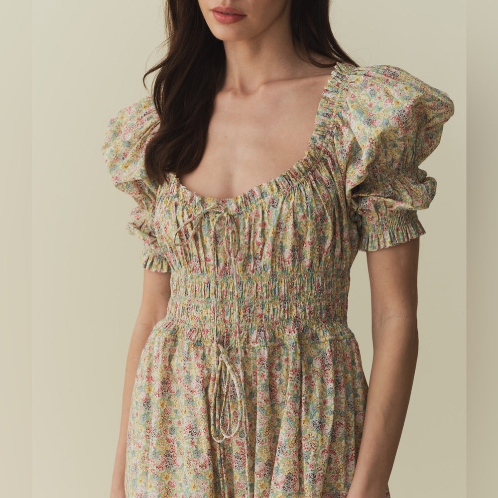 NWT DÔEN Ischia Dress in Chrysanthemum Sky Floral | XXS
